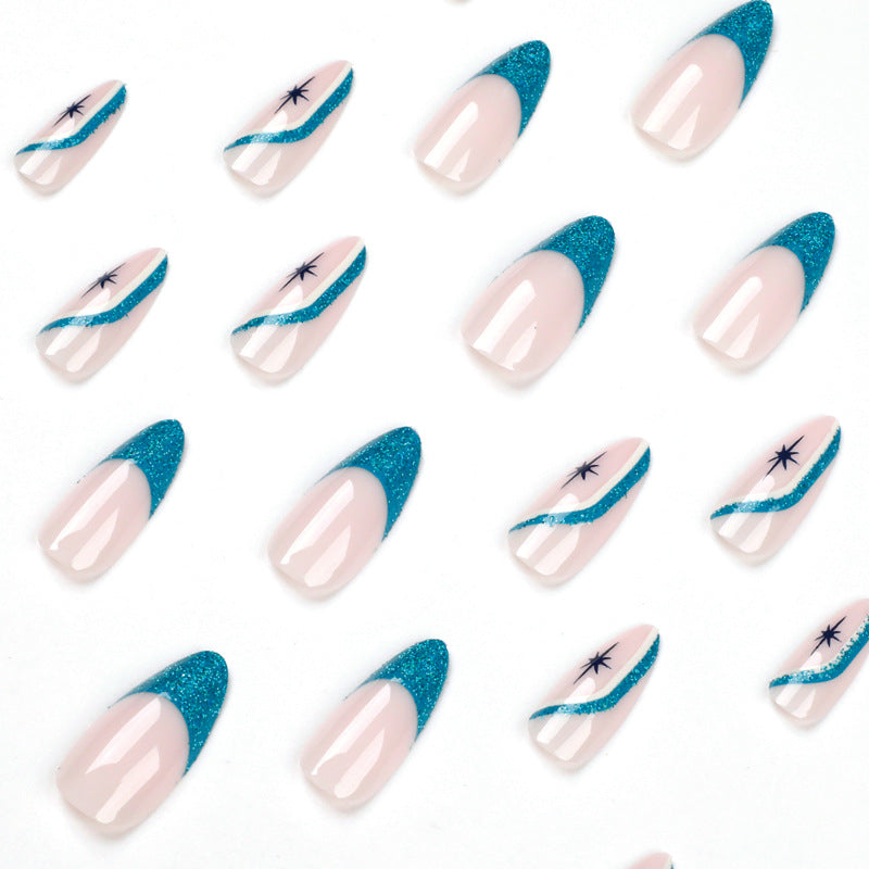 Elegant Stiletto Nails with Glitter and Ombre Design Kalsten