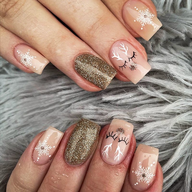 Creative Nail Art Set with Winter Motifs and Glitter Effects Kalsten