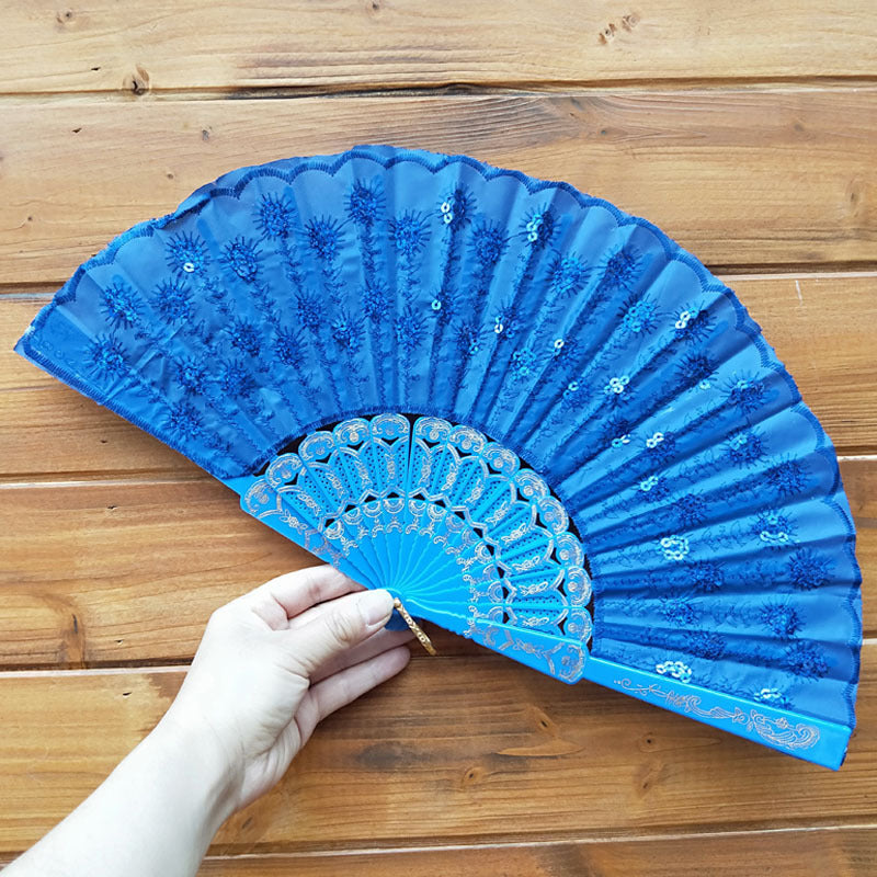 Women's high-quality lace fan with artistic floral motifs Kalsten