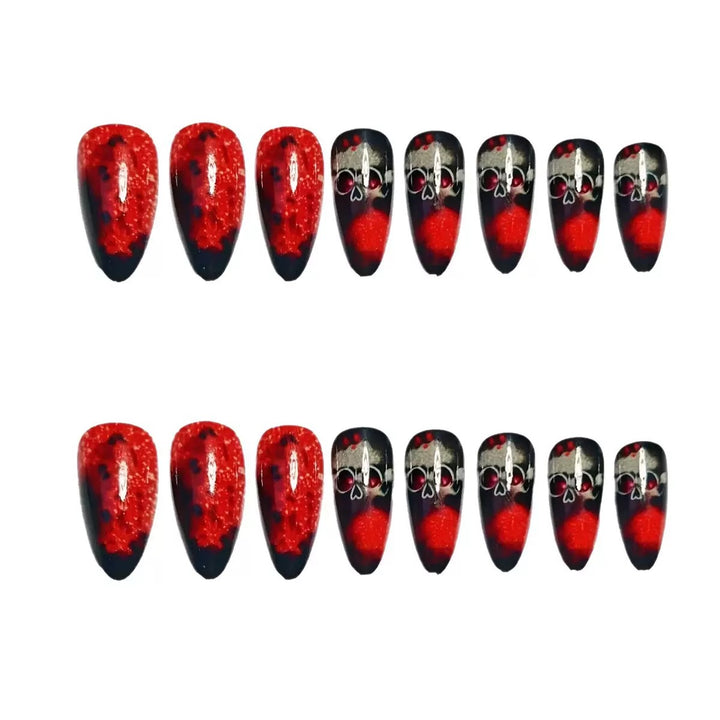 Acrylic nail set with spooky skull design Kalsten