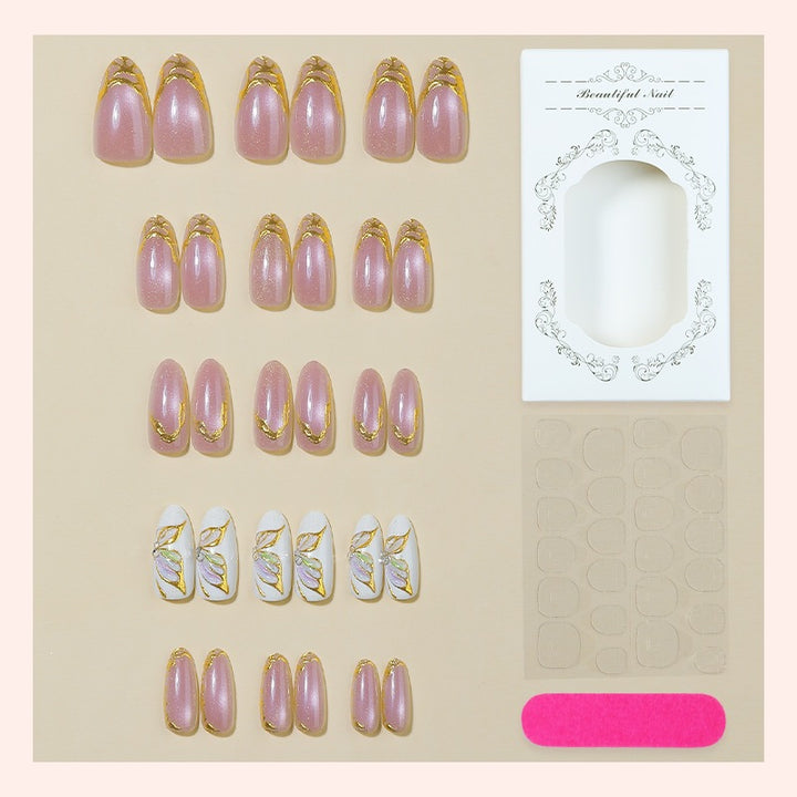Creative Nail Art Set with Glitter and Lace Accents Kalsten