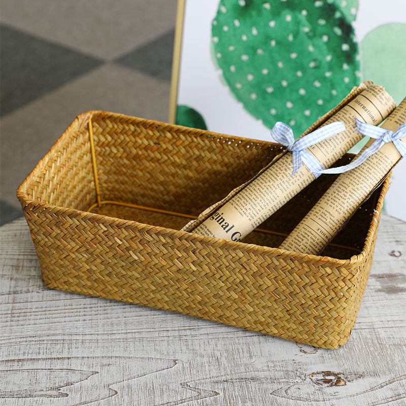 Rectangular Handwoven Storage Tray Kalsten