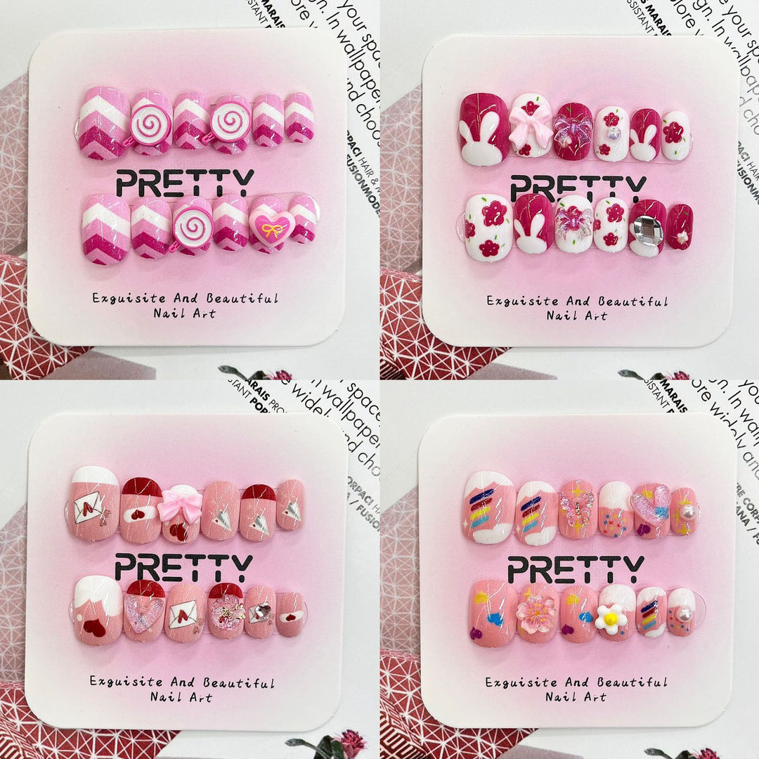 Artistic 3D Decorated Press-On Nail Set Kalsten