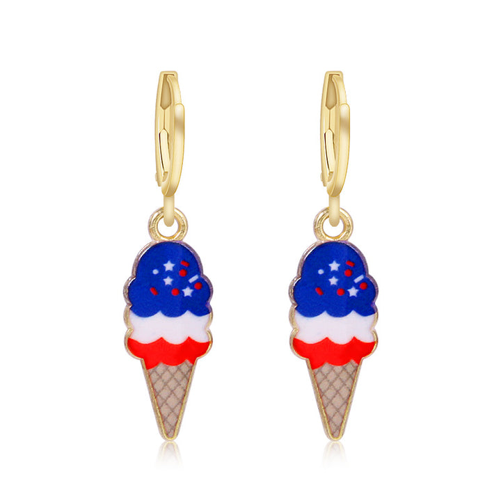 Women's long multi-layer star drop earrings with crystal embellishments and rhodium-plated alloy Kalsten