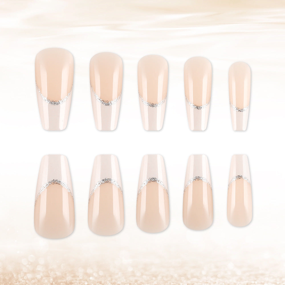 Elegant Press-On Nail Set with Rhinestone Accents Kalsten