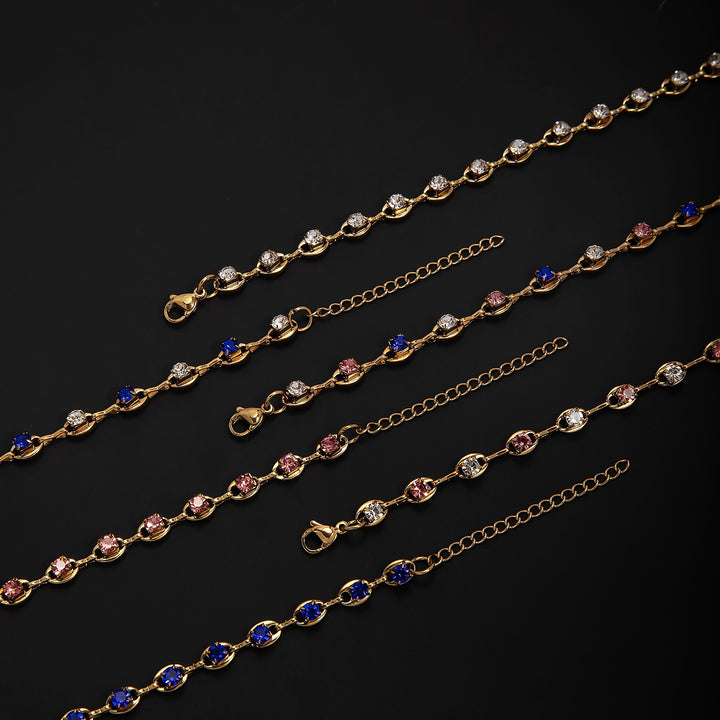 Elegant Gemstone Accent Link Bracelet Kalsten