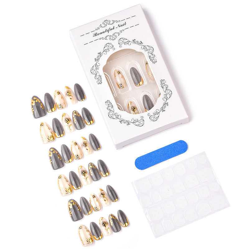 Artificial nails with elegant rose designs Kalsten