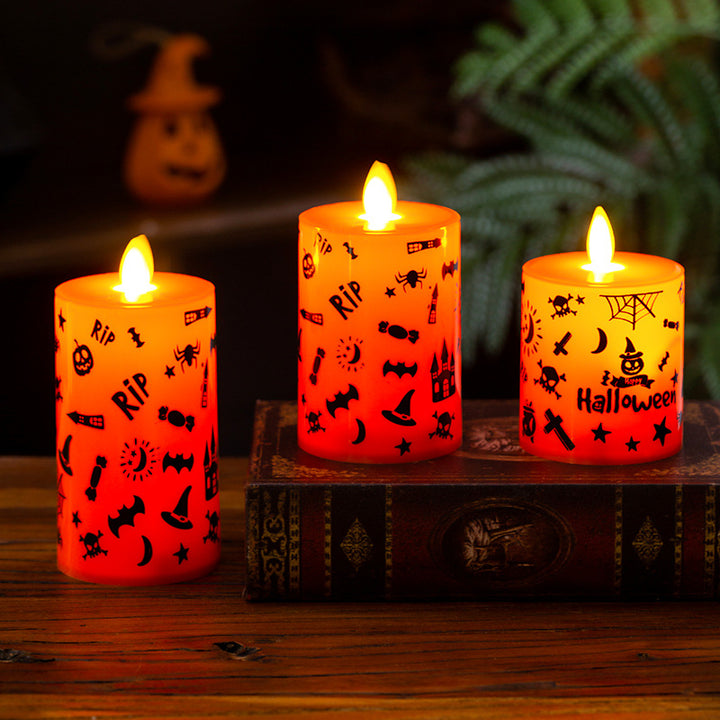 LED decorative candle with Halloween motif