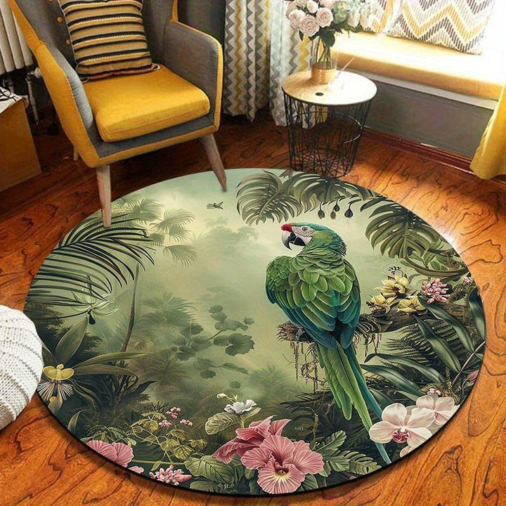 Round Nature-Inspired Area Rug