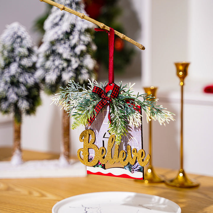 Decorative wooden sign with Christmas message Kalsten