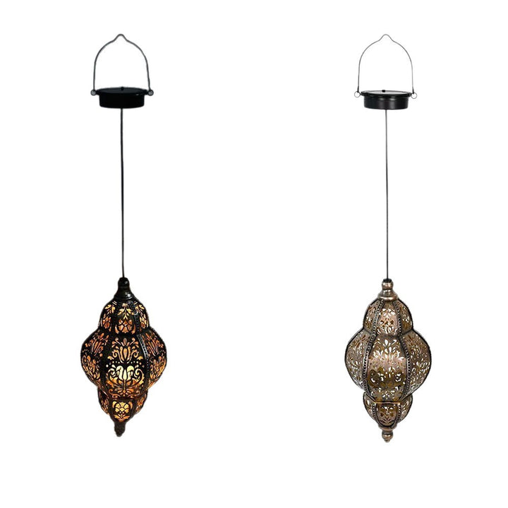 Ornate Filigree Hanging Projection Pendant Lamp With Adjustable Cord And LED-Compatible Socket Kalsten