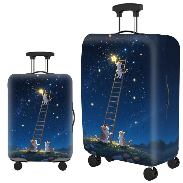 Artistic Cat-Themed Hard Shell Suitcase Kalsten