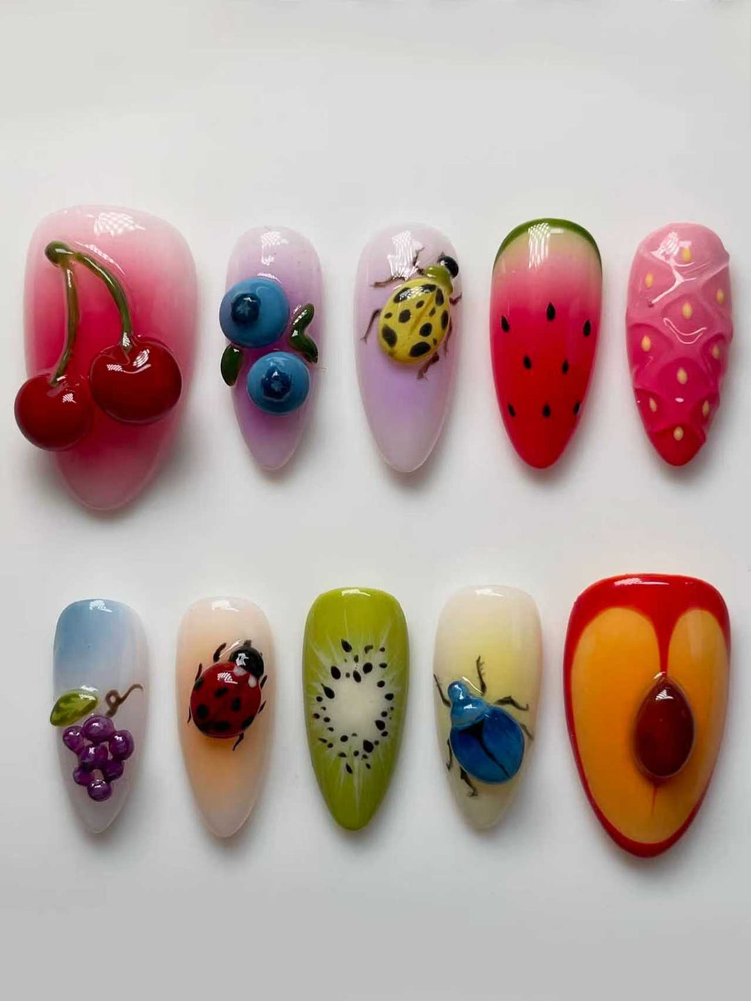 Artistic 3D Fruit Nail Design Kalsten