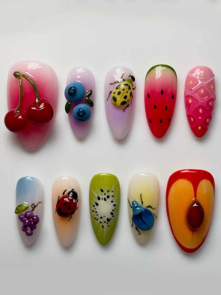 Artistic 3D Fruit Nail Design Kalsten