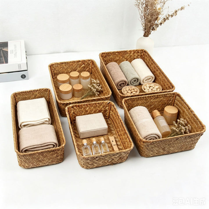 Woven Rectangular Storage Basket