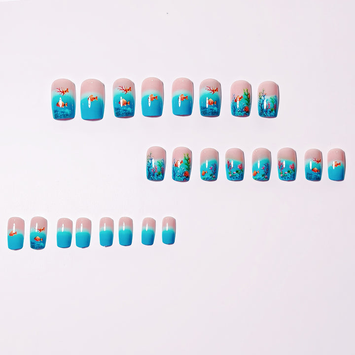 Ocean-Themed Artistic Nail Art Kalsten