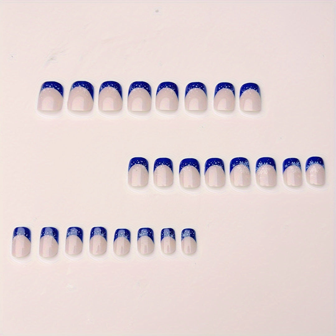 Glittering artificial nails in winter snowflake design Kalsten