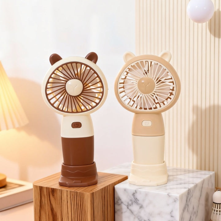 Women's portable USB hand fan with LED lighting and cute animal design Kalsten