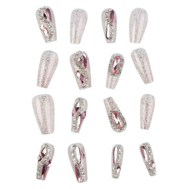 Artistic Crystal-Embellished Nail Enhancements Kalsten