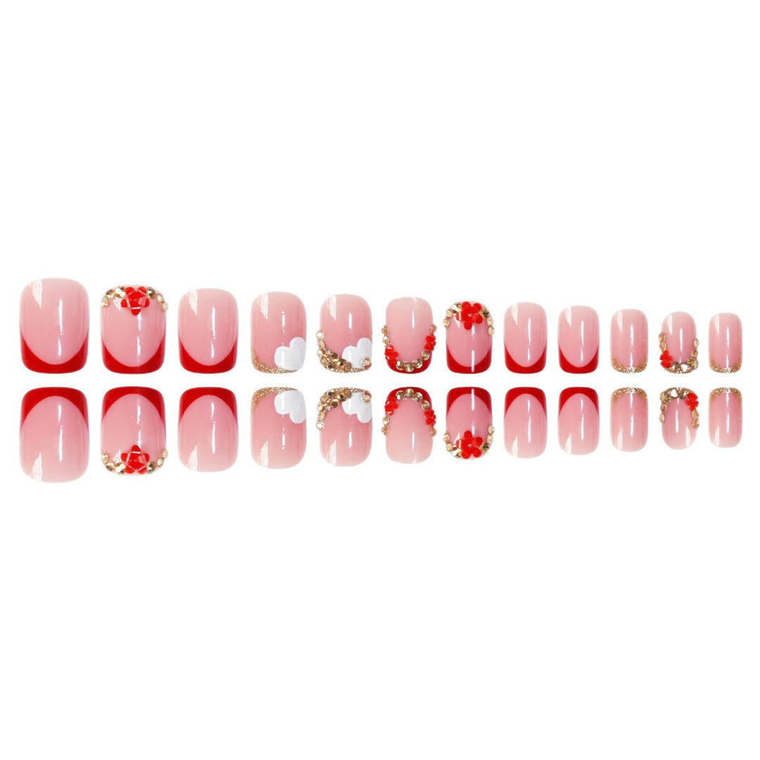 Elegant Floral Press-On Nail Art Set Kalsten
