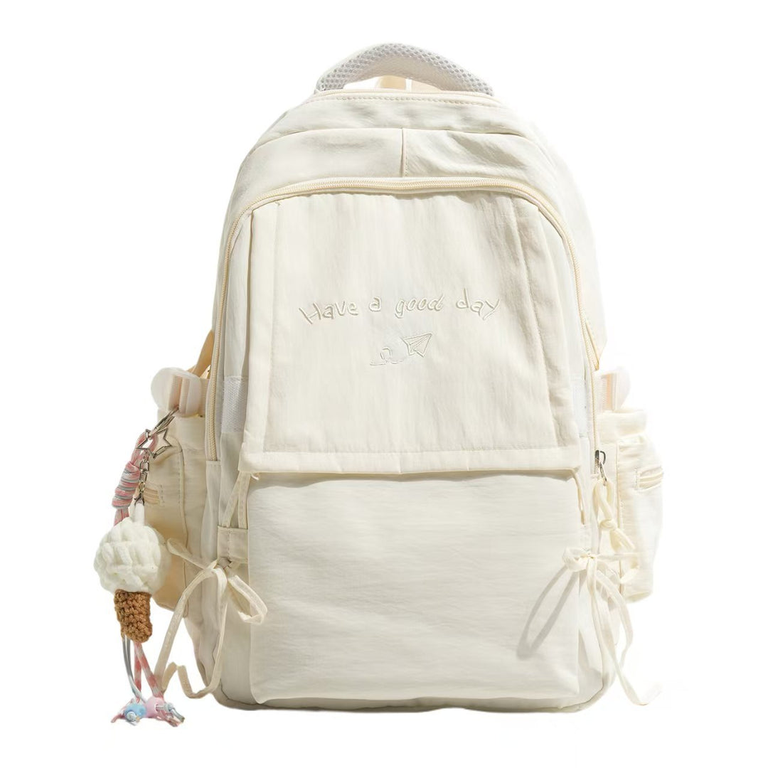 Backpack with Structured Design and Charming Inscription Kalsten