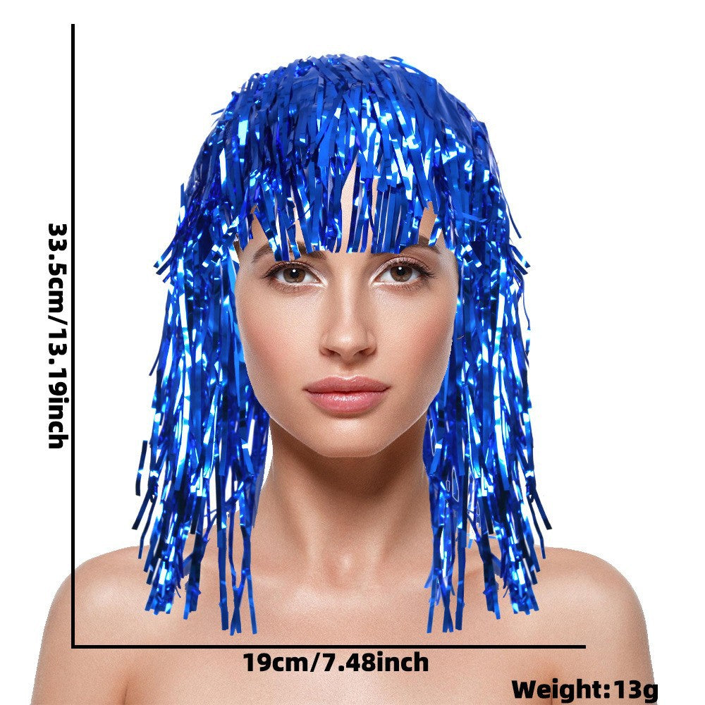 Women's nan metallic foil fringe hula skirt with elastic waistband party costume Kalsten