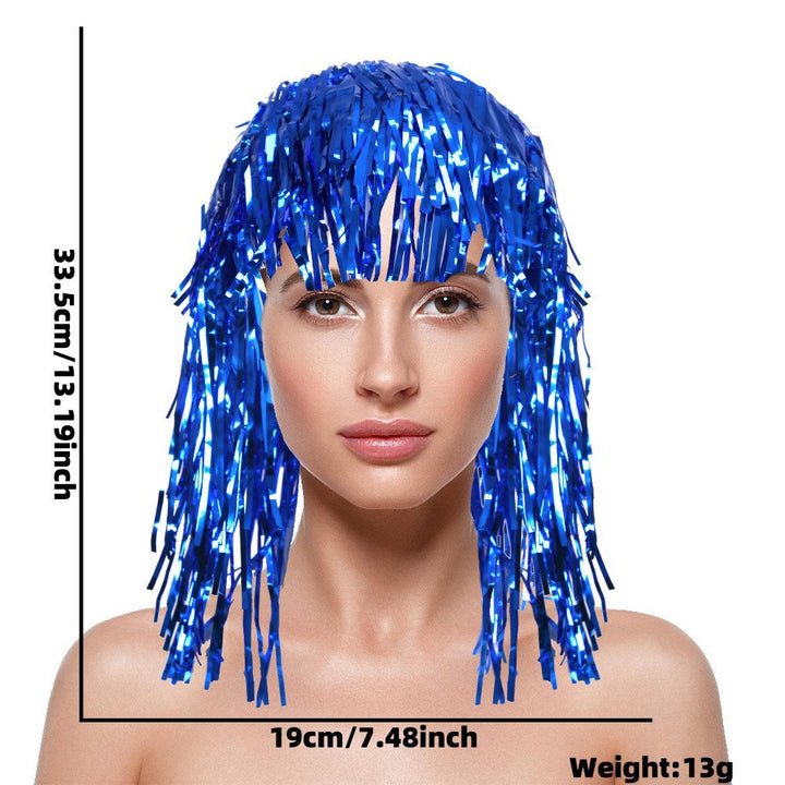 Women's nan metallic foil fringe hula skirt with elastic waistband party costume Kalsten