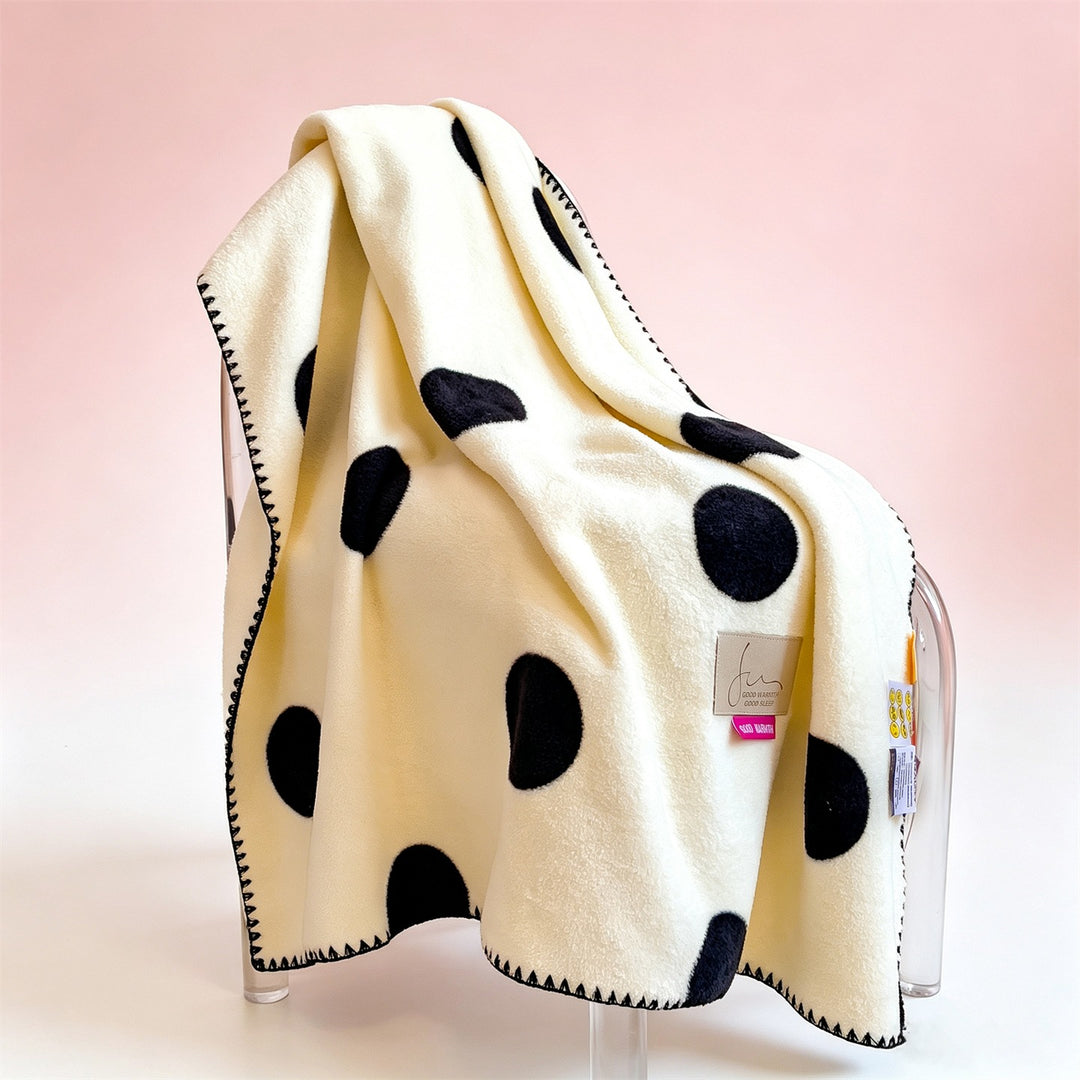 Polka Dot Fleece Throw Blanket