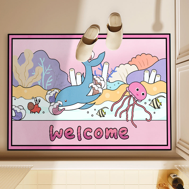 Playful Animal-Themed Decorative Bath Mat