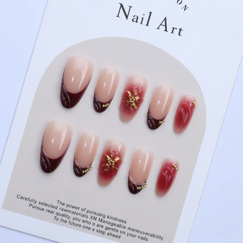 Elegant Floral Art Press-On Nails Kalsten