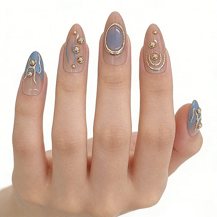 Artistic Metallic Press-On Nail Set Kalsten