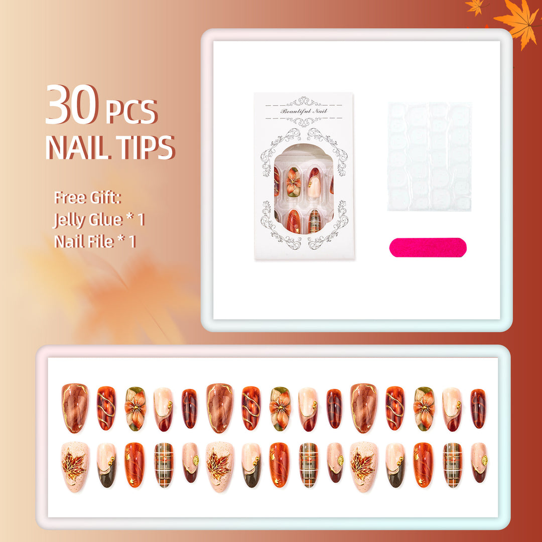 Autumn-Inspired Manual Nail Art Set