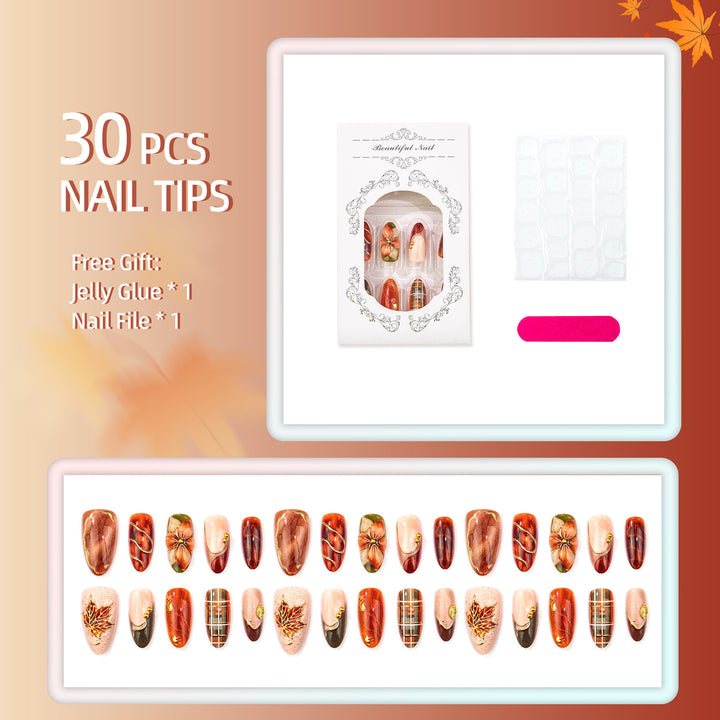 Autumn-Inspired Manual Nail Art Set