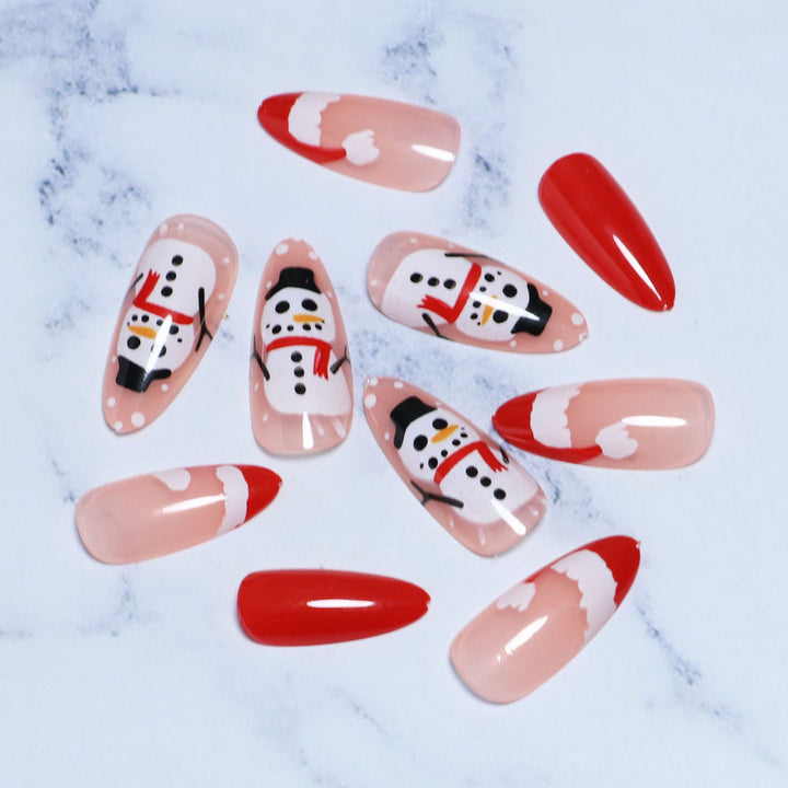 Festive Winter-Themed Press-On Nail Set Kalsten