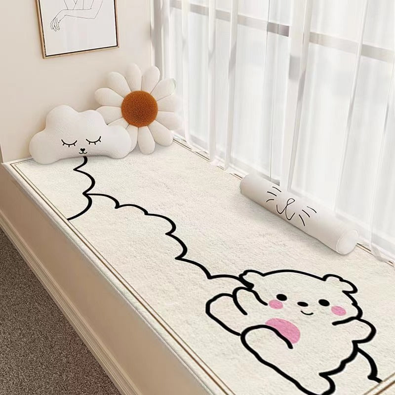 Plush Cartoon Dog-Themed Bath Mat