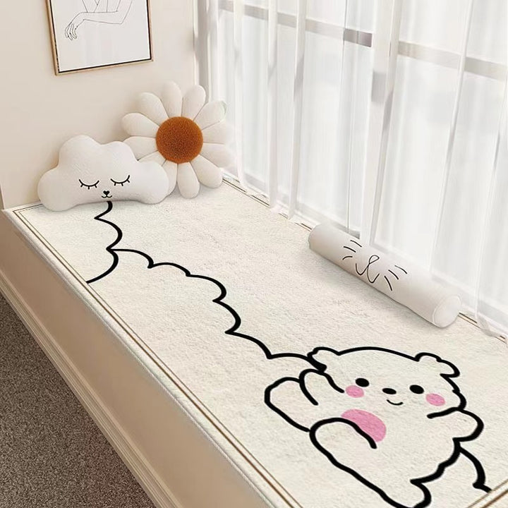 Plush Cartoon Dog-Themed Bath Mat