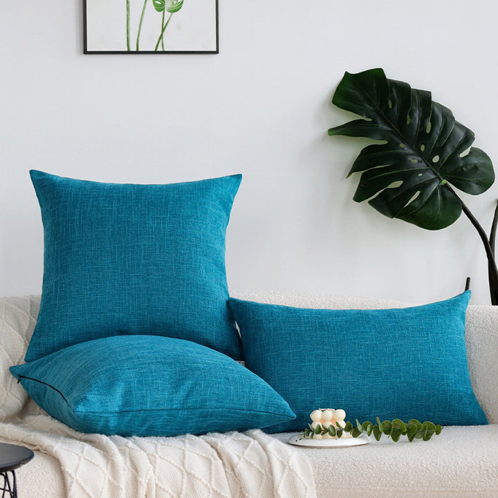 Square decorative cushion cover with fine crosshatch structure and concealed zipper Kalsten