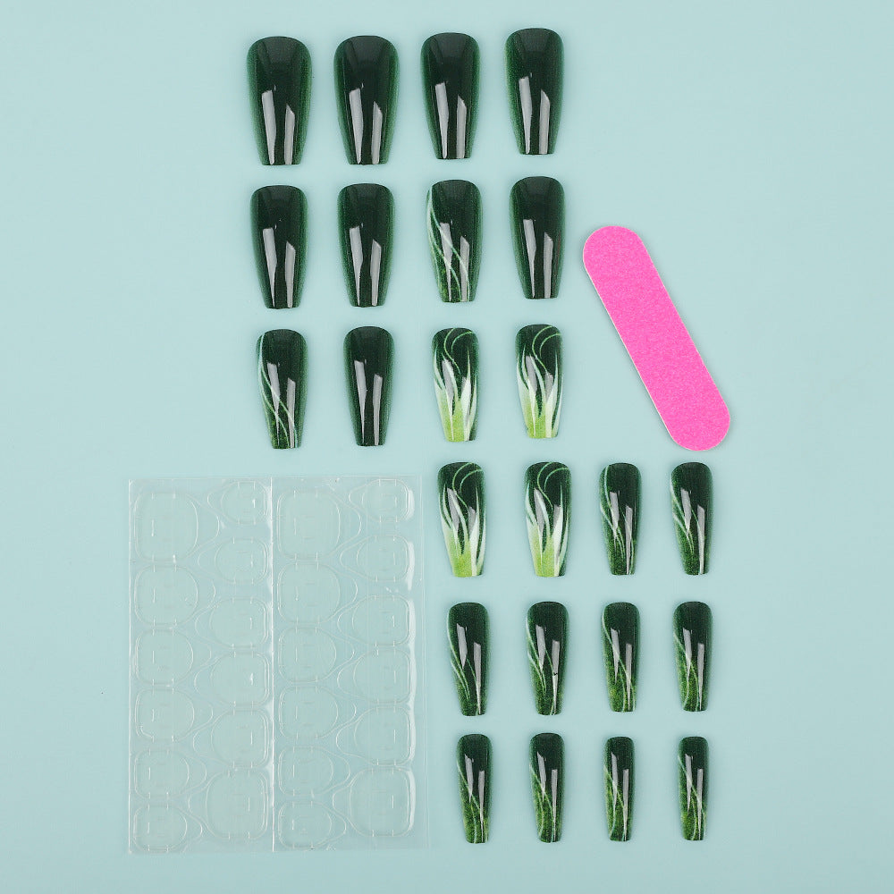 Creative nail art with green design Kalsten