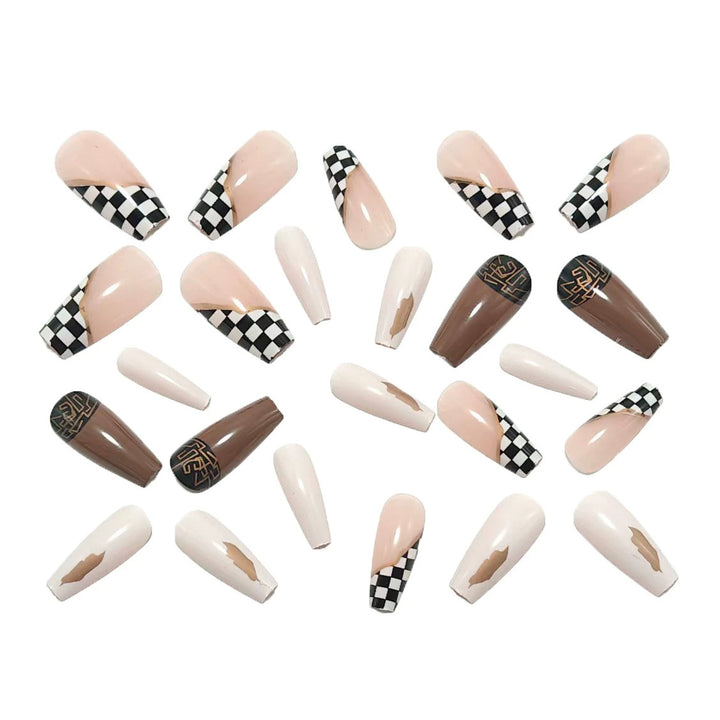 Artificial nails with modern geometric design Kalsten
