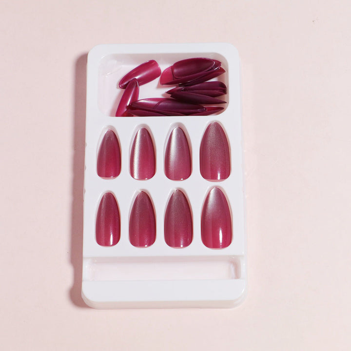 Glossy Almond-Shaped Press-On Nail Set Kalsten 1787225031