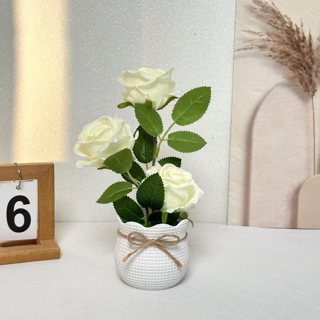 Elegant Faux Floral Rose Arrangement for Home Decor