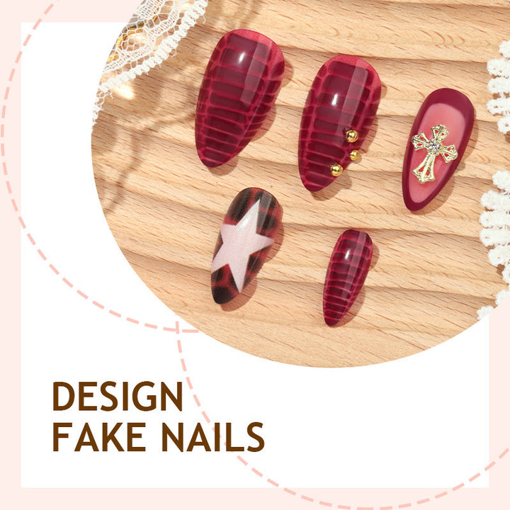 Artificial nail set with elegant decorations and various designs Kalsten