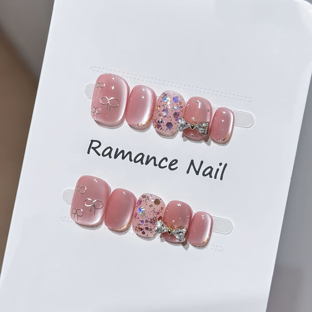 Glamorous Rhinestone Press-On Nail Set Kalsten