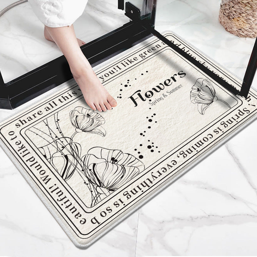 Floral Inspirational Welcome Mat