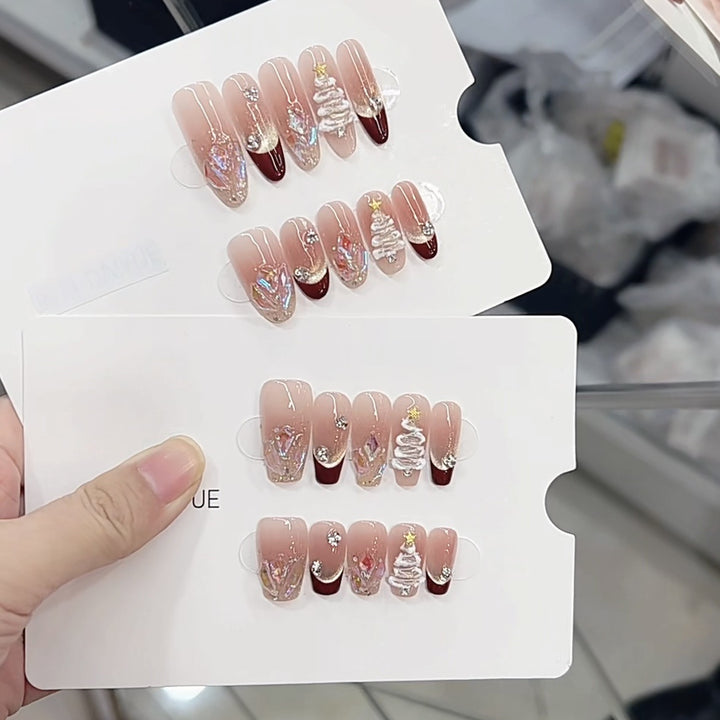Winter-Themed Artistic Press-On Nail Set Kalsten