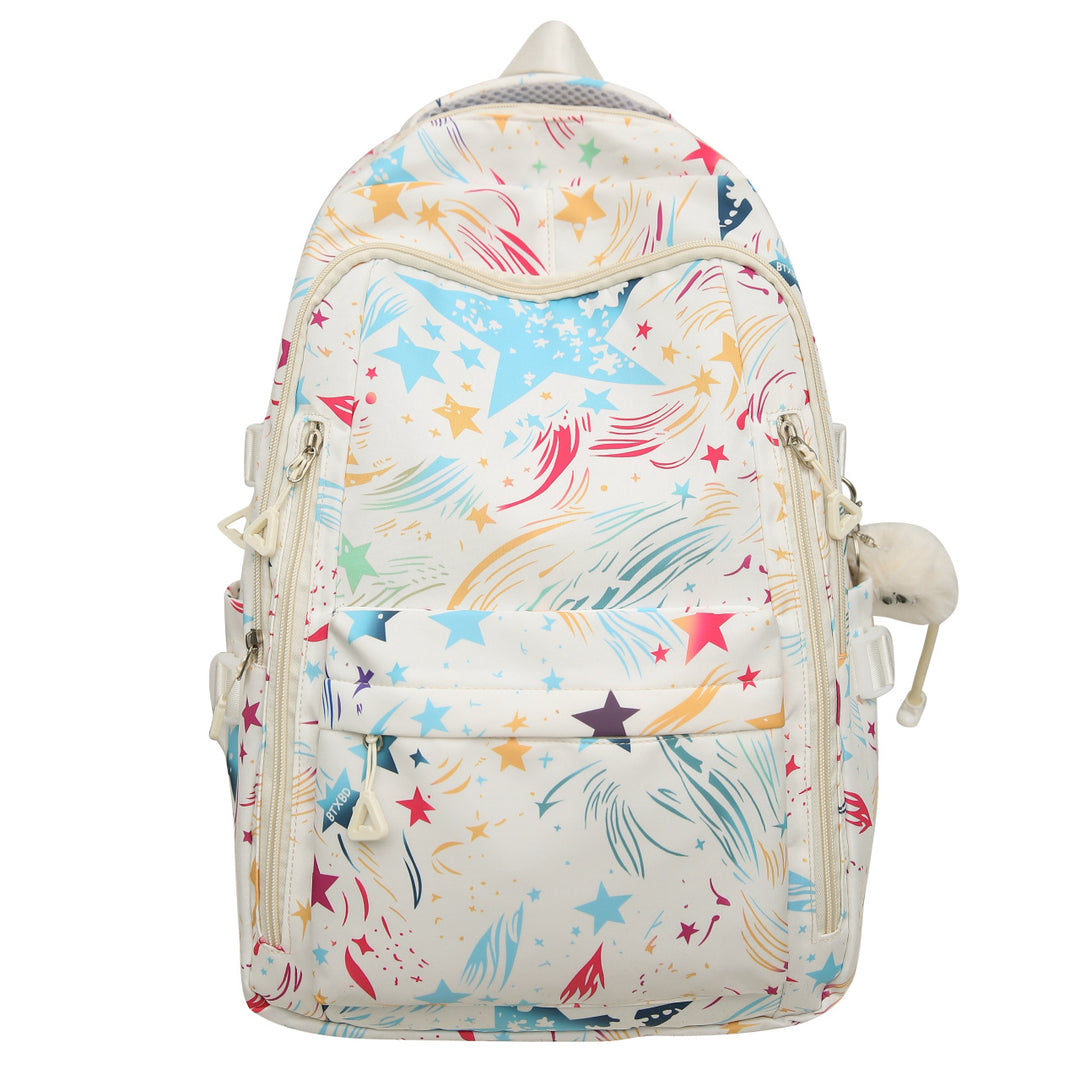 Backpack with Colorful Star Pattern and Innovative Storage Options Kalsten