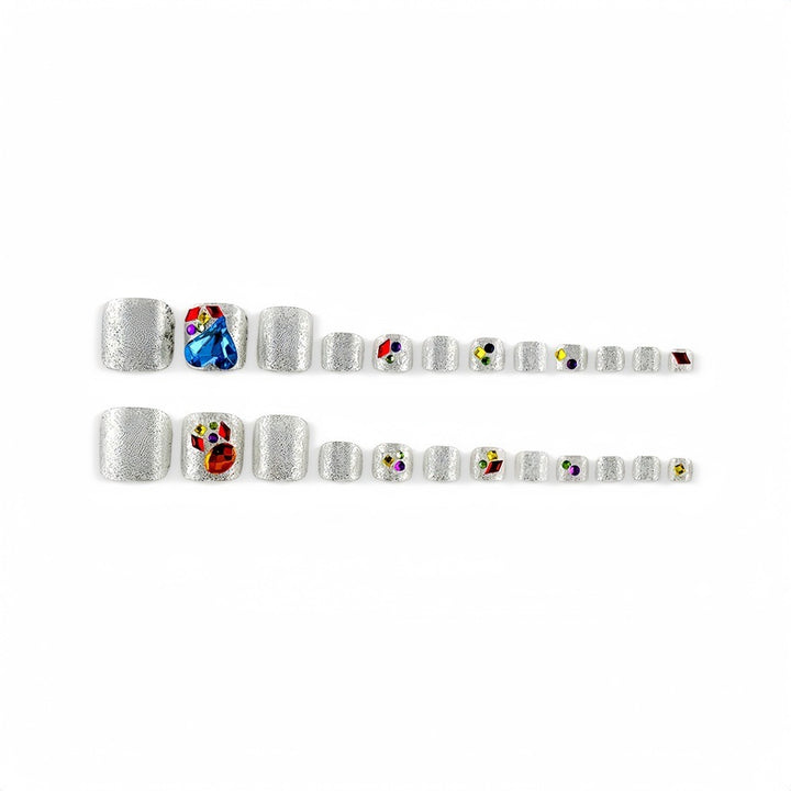 Artificial nails with sparkling rhinestone applications Kalsten