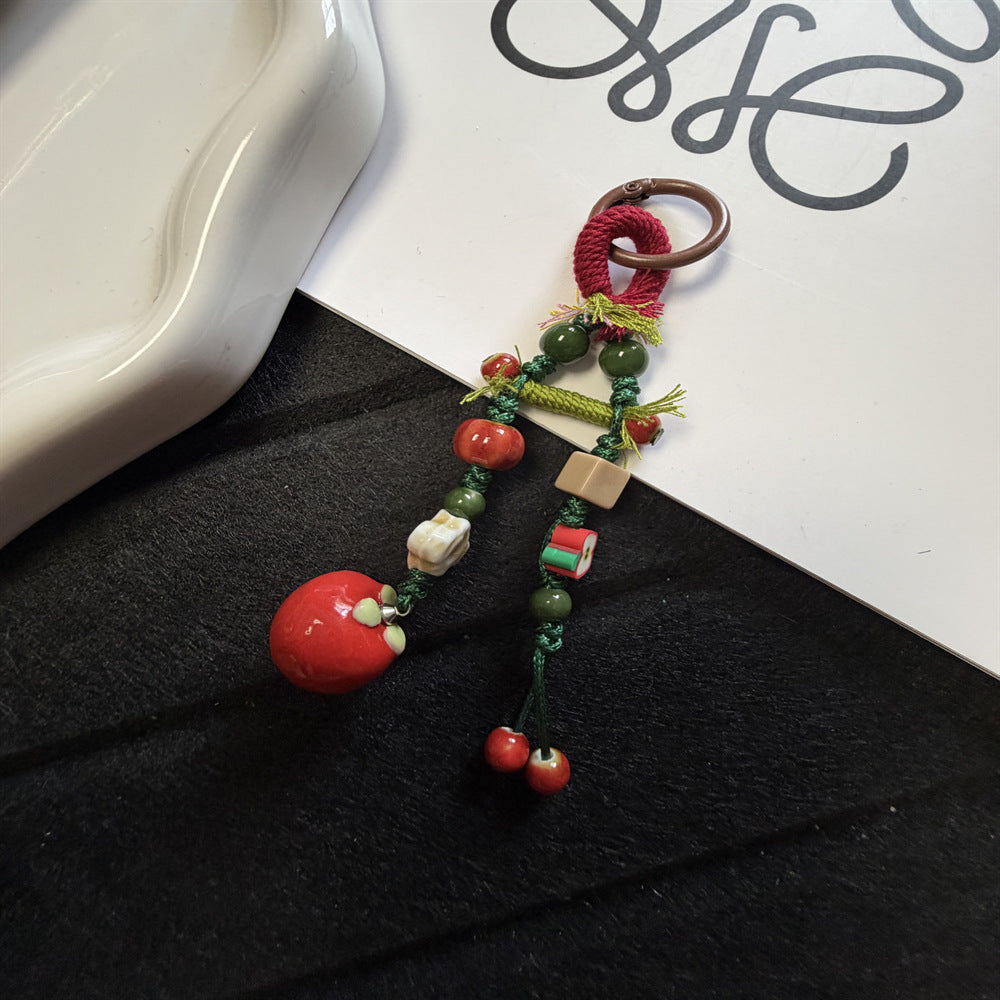 Decorative Beaded Fruit-Themed Keychain Kalsten