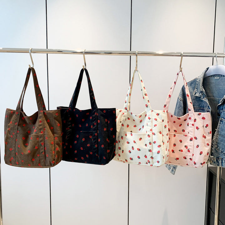 WoStylish Corduroy Shopping Tote Kalsten