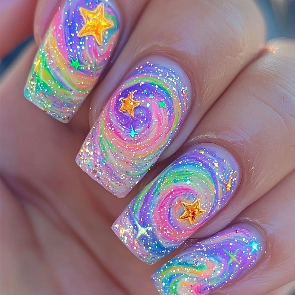 Iridescent Acrylic Nail Enhancements Kalsten